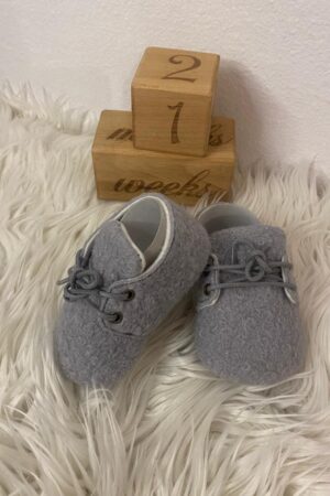 Unisex Bebek Gri Teddy Ayakkabı