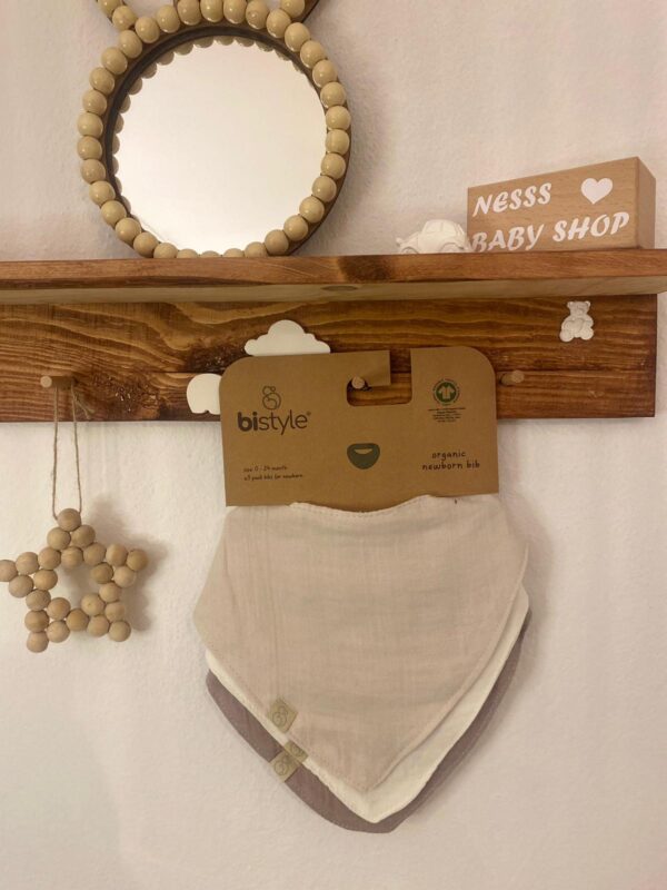 Bistyle %100 Organic Cotton 3'lü Müslin Fular Ekru-Beyaz-Gri