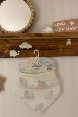 Bimini New Cute Fil Desenli Fular Önlük %100 Pamuk