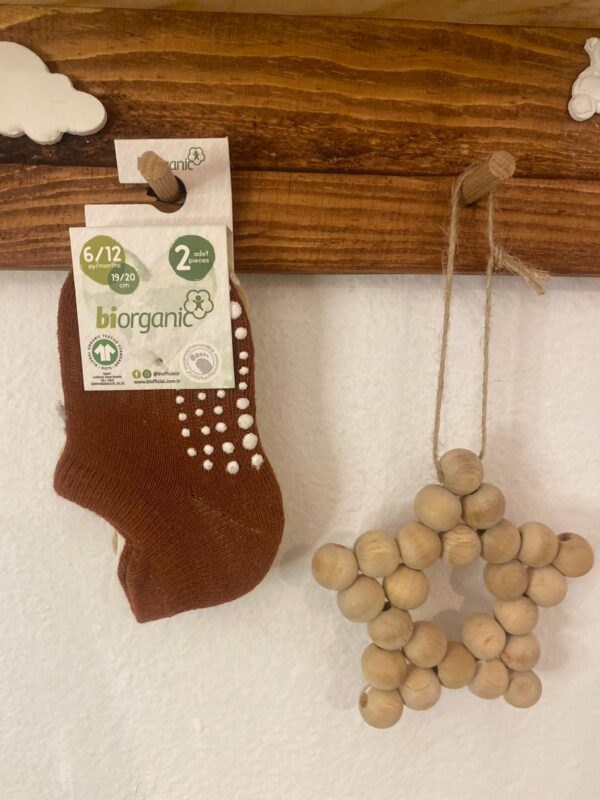 Biorganic 2'li Unisex Sneakers Kahverengi Kaymaz Çorap - Image 4