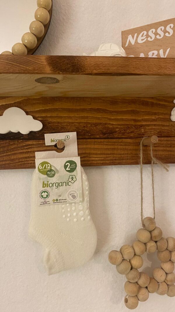 Biorganic 2'li Unisex Sneakers Beyaz Kaymaz Çorap