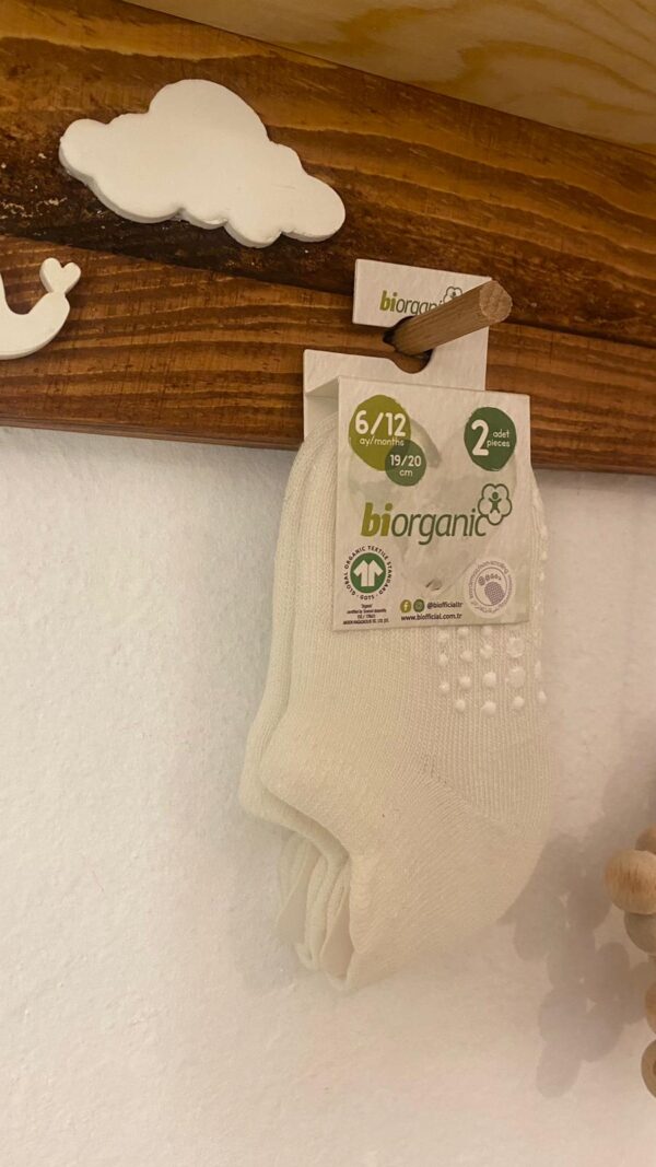 Biorganic 2'li Unisex Sneakers Beyaz Kaymaz Çorap - Image 5