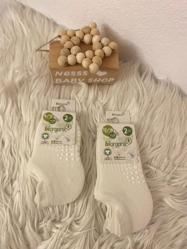 Biorganic 2'li Unisex Sneakers Beyaz Kaymaz Çorap - Image 2
