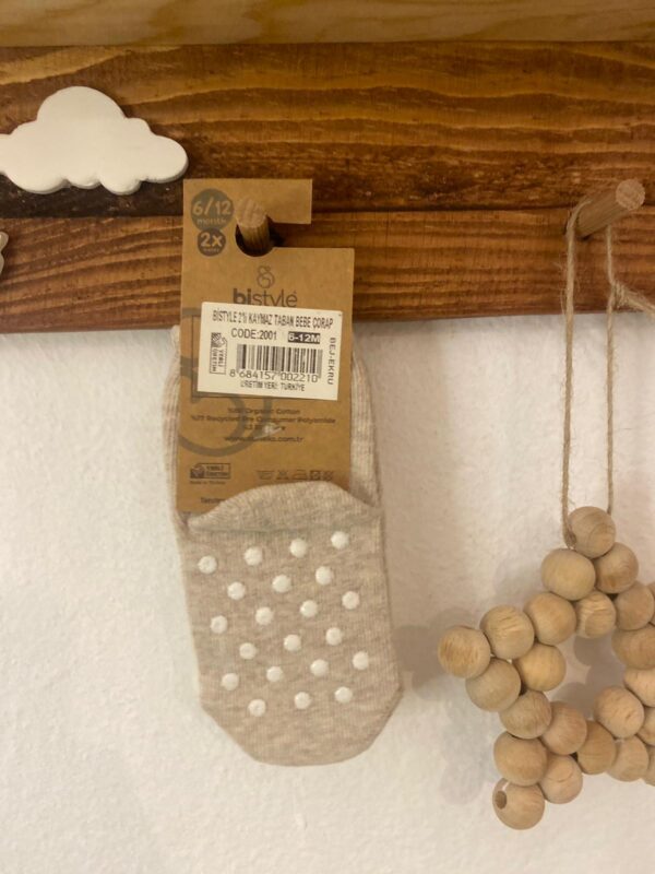 Bistyle Organic 2'li Ayıcıklı Kaymaz Çorap - Image 5