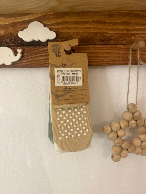 Bistyle Organic 3'lü Kaymaz Soket Çorap - Image 4