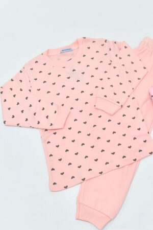 Mini Okyanus Kalp Detaylı Pamuklu Pijama Takımı
