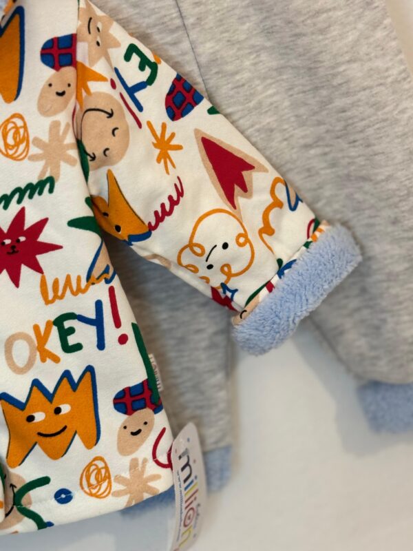 Kapüşonlu Mavi Peluş Pamuklu Kalın  Takım - Image 7